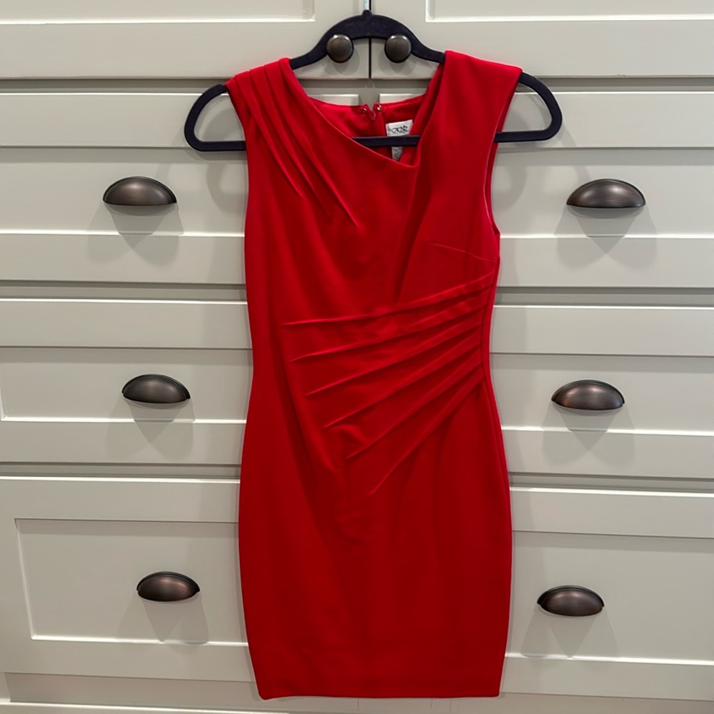 Fitted showstopper red sheath dress